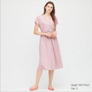 Uniqlo crepe jersey short sleeve wrap dress